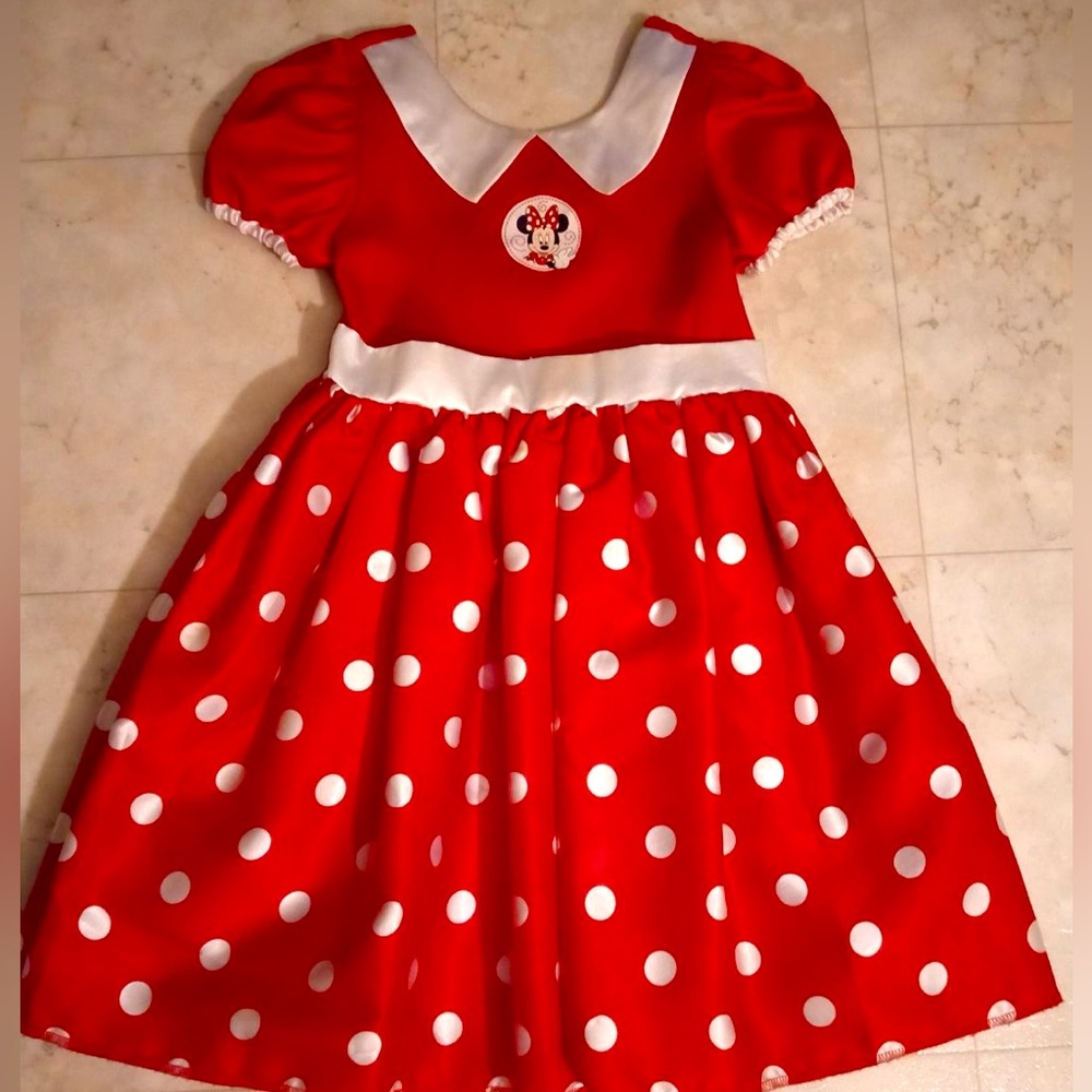 Disney Store Minnie Mouse Dress Big Girls size 4-6X and ears